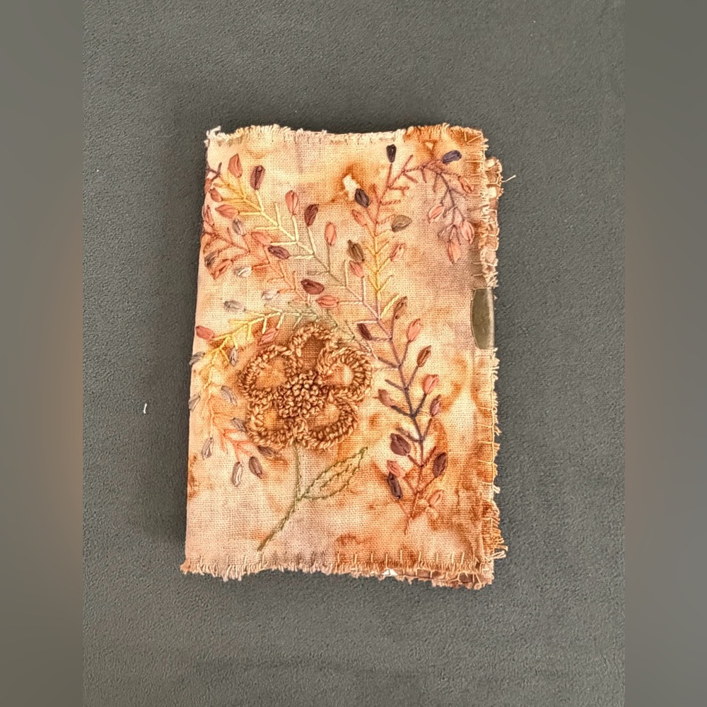Hand-Embroidered Floral Needle Book
